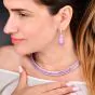 Mystery-Set Pink Sapphire & Diamond 58.60cts 18K Gold Necklace|Dover Jewelry|