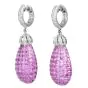 Mystery-Set Pink Sapphire & Diamond 20.07cts 18K Gold Drop Earrings|Dover Jewelry|