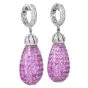 Mystery-Set Pink Sapphire & Diamond 20.07cts 18K Gold Drop Earrings|Dover Jewelry|