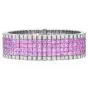 Mystery-Set Pink Sapphire & Diamond 45.80cts Wide 18K Gold Bracelet