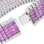Mystery-Set Pink Sapphire & Diamond 45.80cts Wide 18K Gold Bracelet