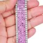 Mystery-Set Pink Sapphire & Diamond 45.80cts Wide 18K Gold Bracelet