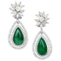 Statement Emerald 17.22cts Diamond 18K Gold Drop Earrings|Dover Jewelry|