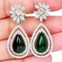 Statement Emerald 17.22cts Diamond 18K Gold Drop Earrings|Dover Jewelry|