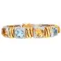 Estate  25.60cts Citrine Topaz Diamond 18K Gold Statement Bracelet