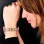 Estate  25.60cts Citrine Topaz Diamond 18K Gold Statement Bracelet