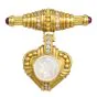 Judith Ripka  Diamond Mother of Pearl 18K Gold Brooch Pendant