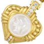 Judith Ripka  Diamond Mother of Pearl 18K Gold Brooch Pendant