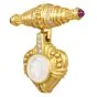 Judith Ripka  Diamond Mother of Pearl 18K Gold Brooch Pendant