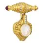 Judith Ripka  Diamond Mother of Pearl 18K Gold Brooch Pendant