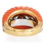 1970S Red Coral 18K Yellow Gold Dome Shape Diamond Cocktail Ring 