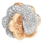 Estate Italian 1.00ct Diamond 18K White Gold Flower Ring