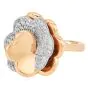 Estate Italian 1.00ct Diamond 18K White Gold Flower Ring