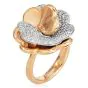 Estate Italian 1.00ct Diamond 18K White Gold Flower Ring