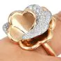 Estate Italian 1.00ct Diamond 18K White Gold Flower Ring
