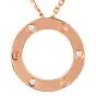 Cartier LOVE Pendant – 3 Diamonds, 18K Rose Gold, Iconic Design