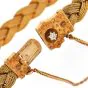 Antique Victorian Braided Diamond Bracelet in 14k Yellow Gold