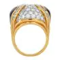 18K Gold Platinum Black Jade & Diamond Dome Cocktail Ring 