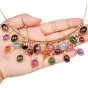 GIA Multicolor Tourmaline Cabochon Diamond 18K Gold Fringe Necklace 