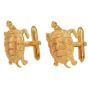 Vintage 18K Yellow Gold Textured Turtle Cufflinks 