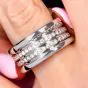 Bvlgari B.Zero1 4-Band Eternity Ring in 18K White Gold Pavé Diamonds
