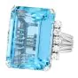 GIA Certified 25.50 Carat Aquamarine Diamond 14K Gold Cocktail Ring |Dover Jewelry|