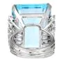 GIA Certified 25.50 Carat Aquamarine Diamond 14K Gold Cocktail Ring |Dover Jewelry|