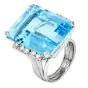 GIA Certified 25.50 Carat Aquamarine Diamond 14K Gold Cocktail Ring |Dover Jewelry|