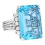 GIA Certified 25.50 Carat Aquamarine Diamond 14K Gold Cocktail Ring |Dover Jewelry|