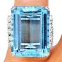 GIA Certified 25.50 Carat Aquamarine Diamond 14K Gold Cocktail Ring |Dover Jewelry|
