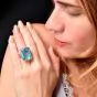 GIA Certified 25.50 Carat Aquamarine Diamond 14K Gold Cocktail Ring |Dover Jewelry|
