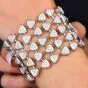 Luxury 10.25cts Diamond Triangle Link 18K Gold Wide Bracelet|Dover Jewelry|