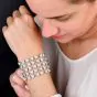 Luxury 10.25cts Diamond Triangle Link 18K Gold Wide Bracelet|Dover Jewelry|