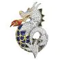 Vintage 18K Gold Dragon Diamond 9.50cts Enamel Brooch|Dover Jewelry|