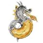 Vintage 18K Gold Dragon Diamond 9.50cts Enamel Brooch|Dover Jewelry|