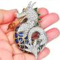 Vintage 18K Gold Dragon Diamond 9.50cts Enamel Brooch|Dover Jewelry|