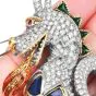 Vintage 18K Gold Dragon Diamond 9.50cts Enamel Brooch|Dover Jewelry|