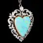 Vintage Tiffany & Co. Heart Opal Diamond 18K Gold Brooch|Dover Jewelry|