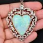 Vintage Tiffany & Co. Heart Opal Diamond 18K Gold Brooch|Dover Jewelry|