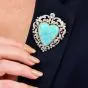 Vintage Tiffany & Co. Heart Opal Diamond 18K Gold Brooch|Dover Jewelry|