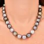 Tahitian Pearl Diamond Statement 14K Gold Necklace |Dover Jewelry|