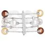 14K White Gold Pearl 20.64cts Diamond Multi-Row Statement Bracelet |Dover Jewelry|