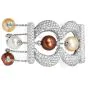 14K White Gold Pearl 20.64cts Diamond Multi-Row Statement Bracelet |Dover Jewelry|