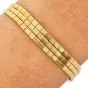 Vintage 18K Yellow Gold Textured Three-Row Chain Bracelet