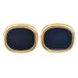 Patek Philippe Vintage Ellipse Blue 18k yellow Gold Cufflinks 