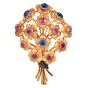 Buccellati Ruby Sapphire 18K Gold Floral Bouquet Brooch|Dover Jewelry|