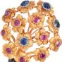 Buccellati Ruby Sapphire 18K Gold Floral Bouquet Brooch|Dover Jewelry|