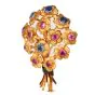 Buccellati Ruby Sapphire 18K Gold Floral Bouquet Brooch|Dover Jewelry|