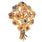 Buccellati Ruby Sapphire 18K Gold Floral Bouquet Brooch|Dover Jewelry|