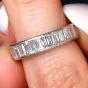 Vintage Carre-Cut Diamond 4.00ct Platinum Eternity Band Ring